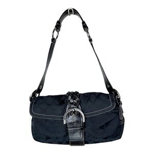 Coach Vintage Black Braided Soho Bag A06Q 6314 Y2K Jacquard Signature Print
